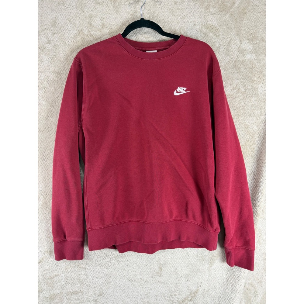 Nike Sportswear Club Fleece Crewneck Sweatshirt Mens Medium Red BV2662-677